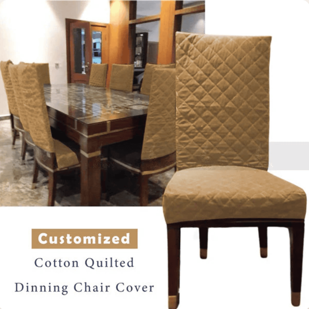 Quilted Chair Cover - Light Brown