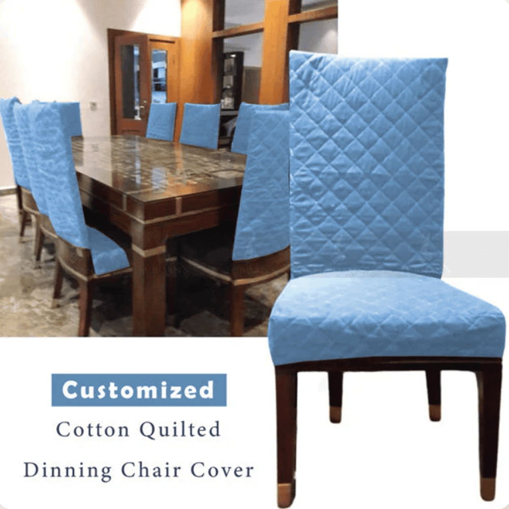Quilted Chair Cover - Sea Blue