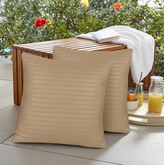 Satin Cushion Covers - Beige