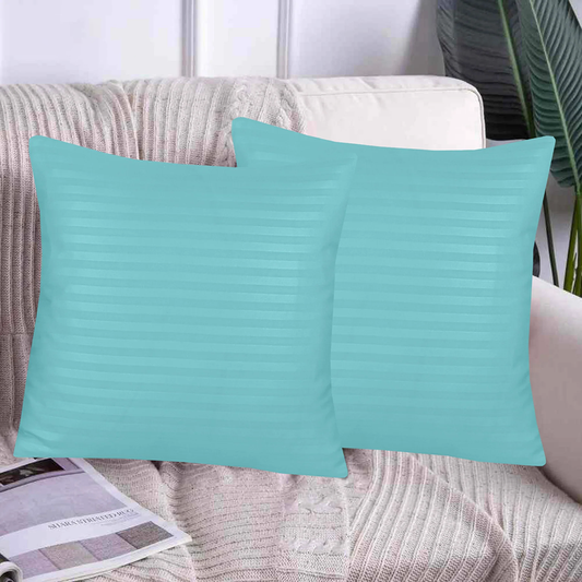 Satin Cushion Covers - Cyan
