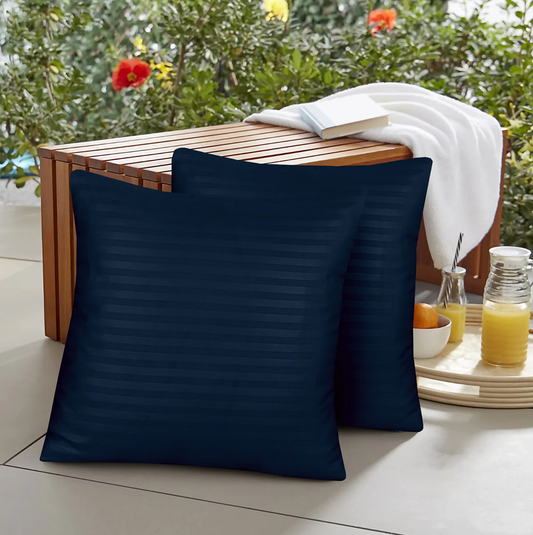 Satin Cushion Covers - Dark Blue