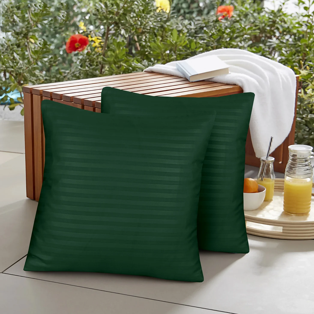 Satin Cushion Covers - Dark Green