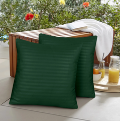 Satin Cushion Covers - Dark Green