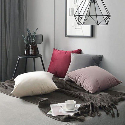 Velvet Cushion Covers for Sofa - Ivory - 2
