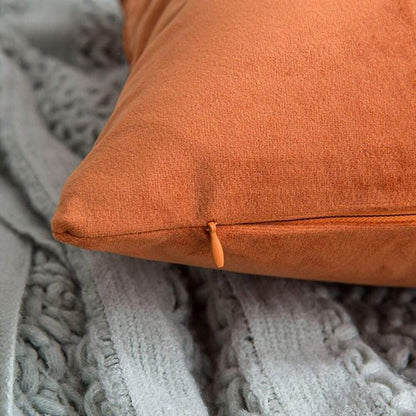 Velvet Cushion Covers for Sofa - Orange-2