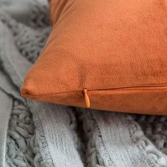 Velvet Cushion Covers for Sofa - Orange-2