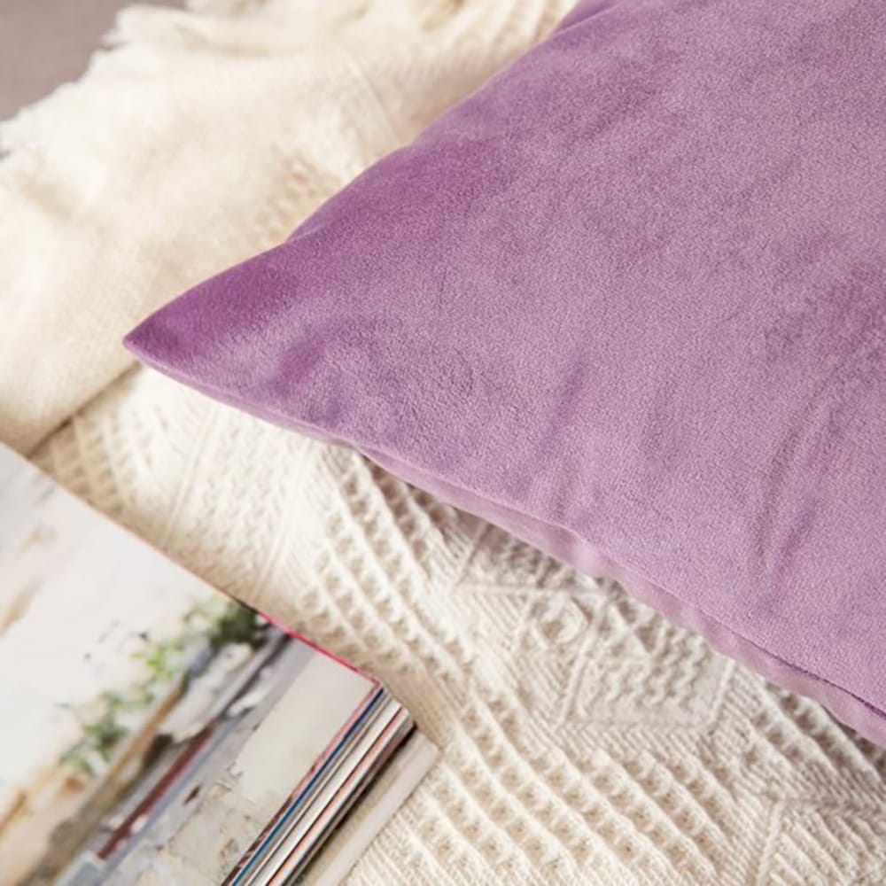 Velvet Cushion Covers for Sofa - Purple-2