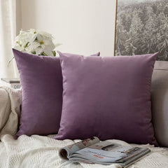 Velvet Cushion Covers for Sofa - Purple