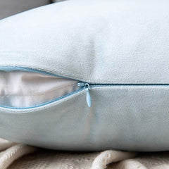 Velvet Cushion Covers for Sofa - Sky Blue-2