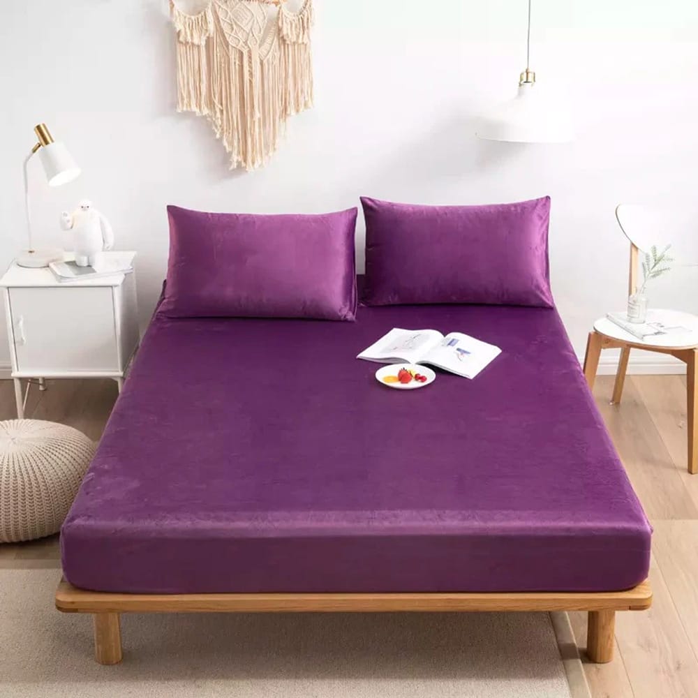 velvet fitted sheet magenta