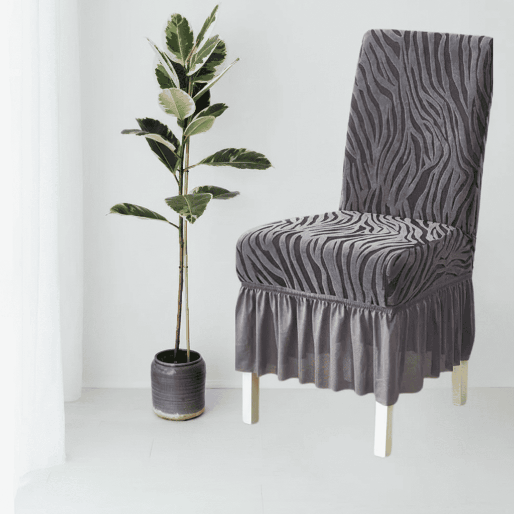 Zebra Chair Cover - Grey